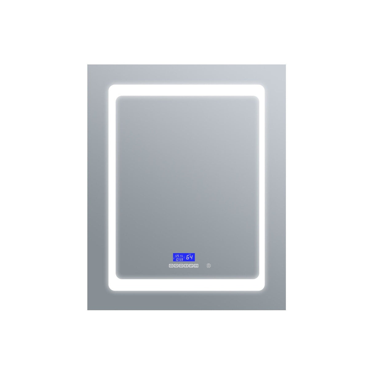Lexora Bracciano 24-in x 32-in Lighted LED Fog Free Surface Mount Gray Mirrored Soft Close Medicine Cabinet