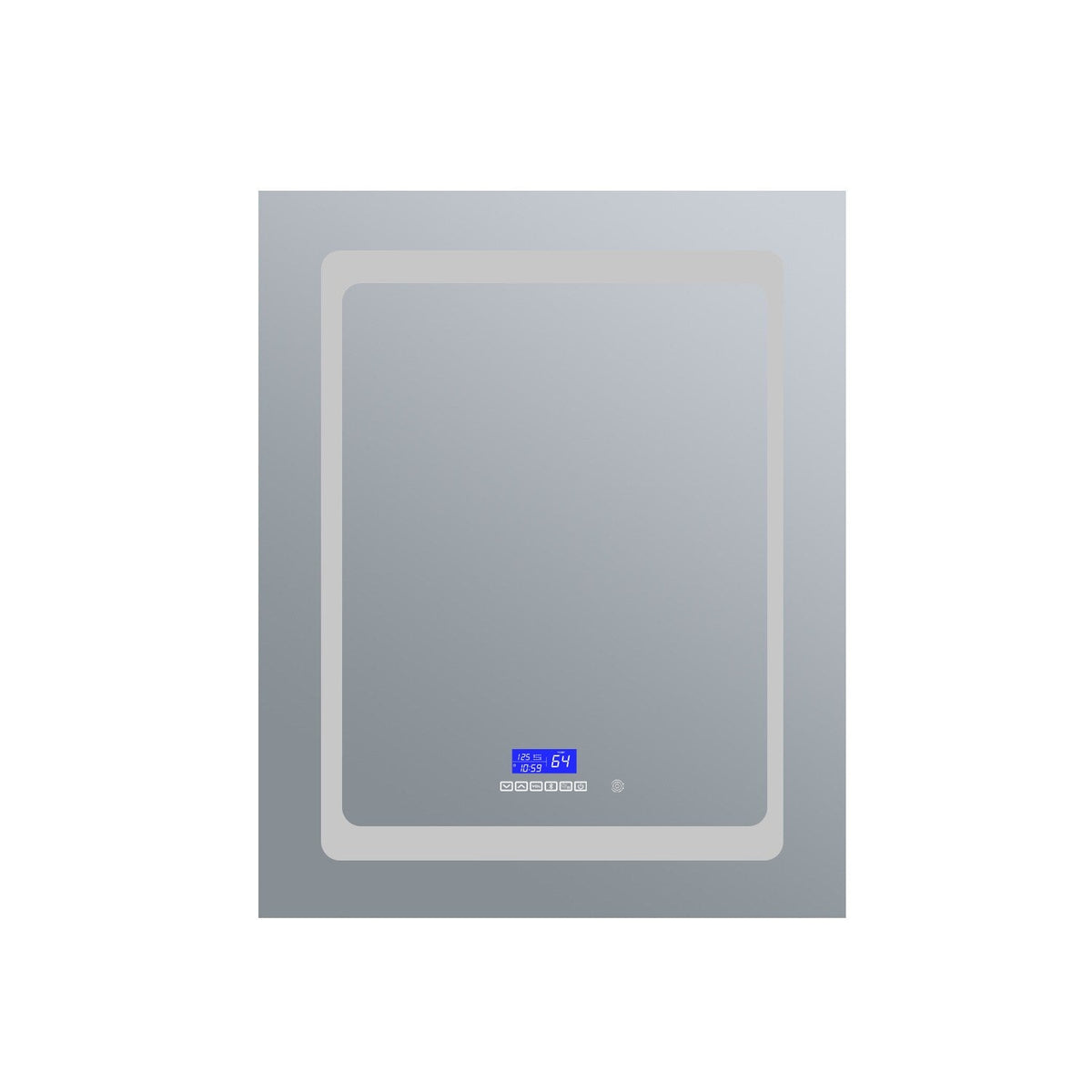 Lexora Bracciano 24-in x 32-in Lighted LED Fog Free Surface Mount Gray Mirrored Soft Close Medicine Cabinet