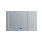 Lexora Lesina 48-in x 32-in Lighted LED Fog Free Surface Mount Gray Mirrored Soft Close Medicine Cabinet