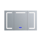 Lexora Lesina 60-in x 32-in Lighted LED Fog Free Surface Mount Gray Mirrored Soft Close Medicine Cabinet