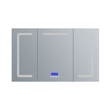 Lexora Lesina 60-in x 32-in Lighted LED Fog Free Surface Mount Gray Mirrored Soft Close Medicine Cabinet