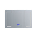 Lexora Lesina 48-in x 36-in Lighted LED Fog Free Surface Mount Gray Mirrored Soft Close Medicine Cabinet