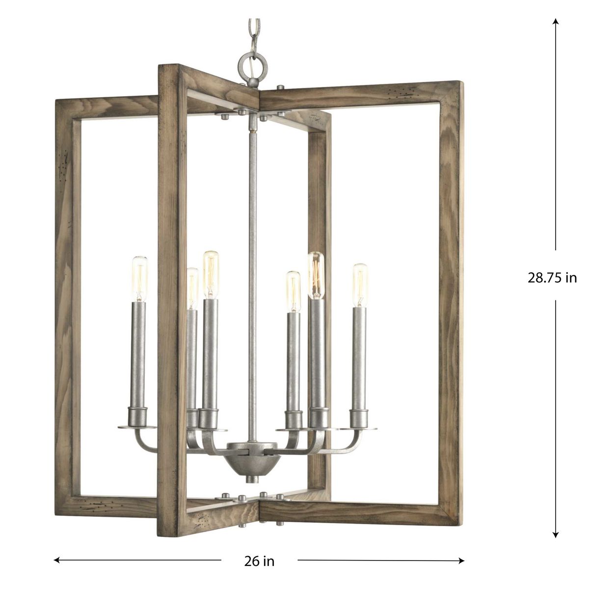 Progress Lighting Turnbury 6-Light Gray Coastal Chandelier