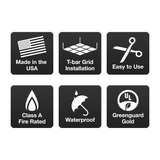 Ceilume 2-ft x 2-ft Stratford Feather-Light Latte PVC Drop Ceiling Tile (10-Pack, 40-sq ft / Case)