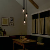 Kichler Jaylen 3-Light Black Farmhouse Clear Glass Cylinder Medium Hanging Pendant Light