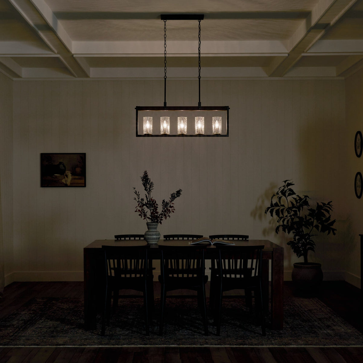 Kichler Barrington 5-Light Distressed Black Farmhouse Chandelier