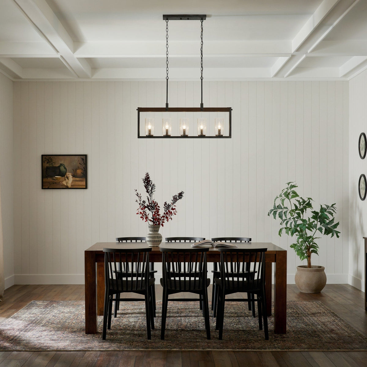 Kichler Barrington 5-Light Distressed Black Farmhouse Chandelier