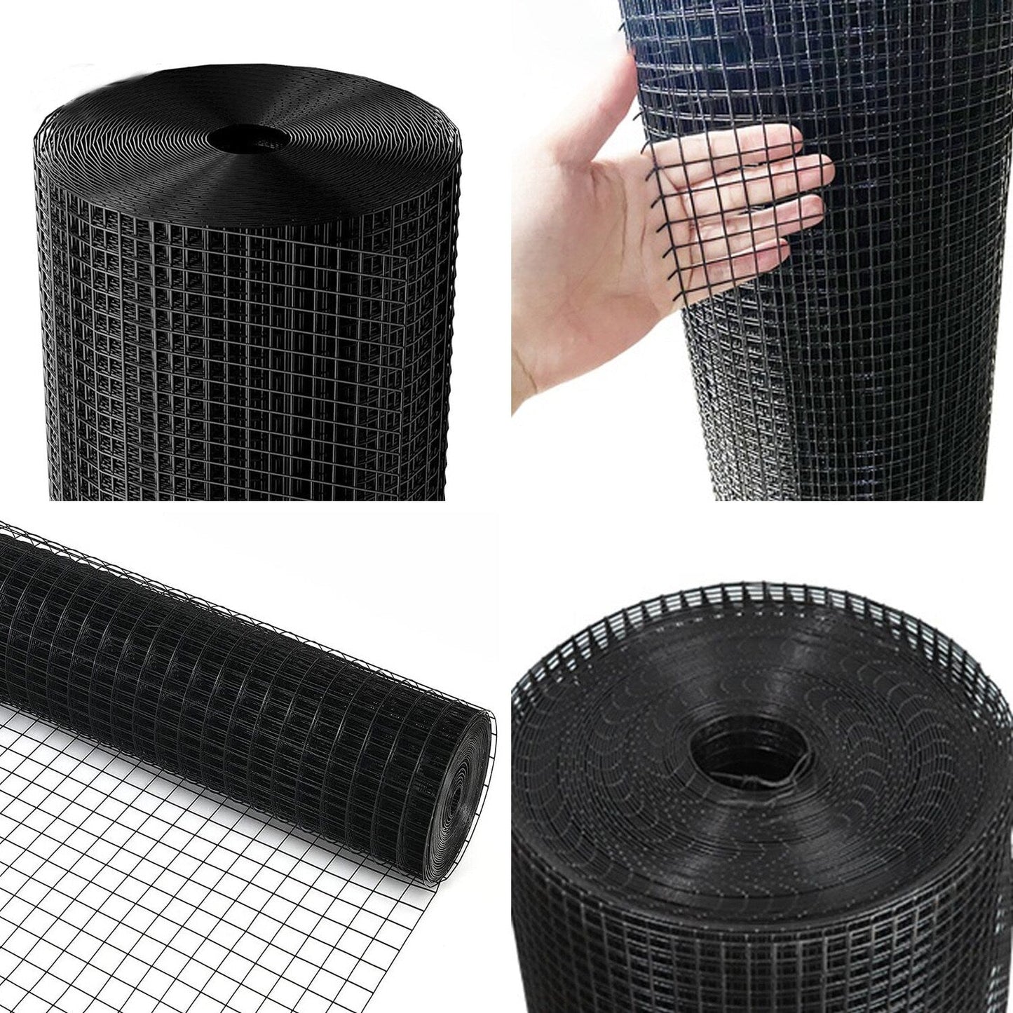 Maocao Hoom 50-ft x 19-Gauge Black Metal Welded Wire Rolled Fencing with Mesh Size 1/2-in x 1/2-in