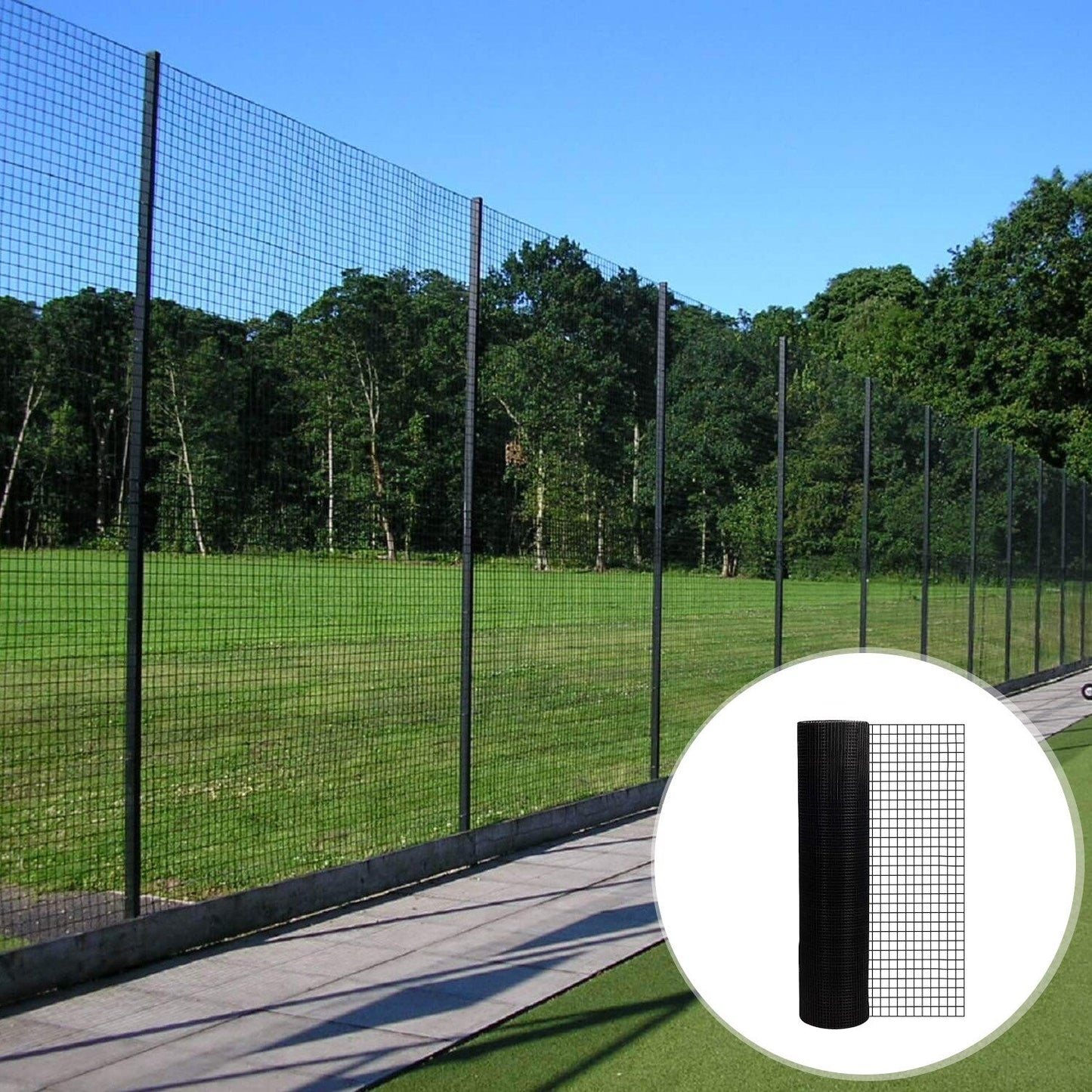 Maocao Hoom 50-ft x 19-Gauge Black Metal Welded Wire Rolled Fencing with Mesh Size 1/2-in x 1/2-in