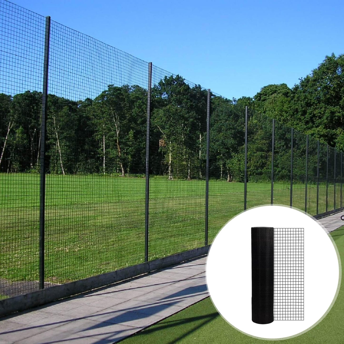 Maocao Hoom 50-ft x 19-Gauge Black Metal Welded Wire Rolled Fencing with Mesh Size 1/2-in x 1/2-in