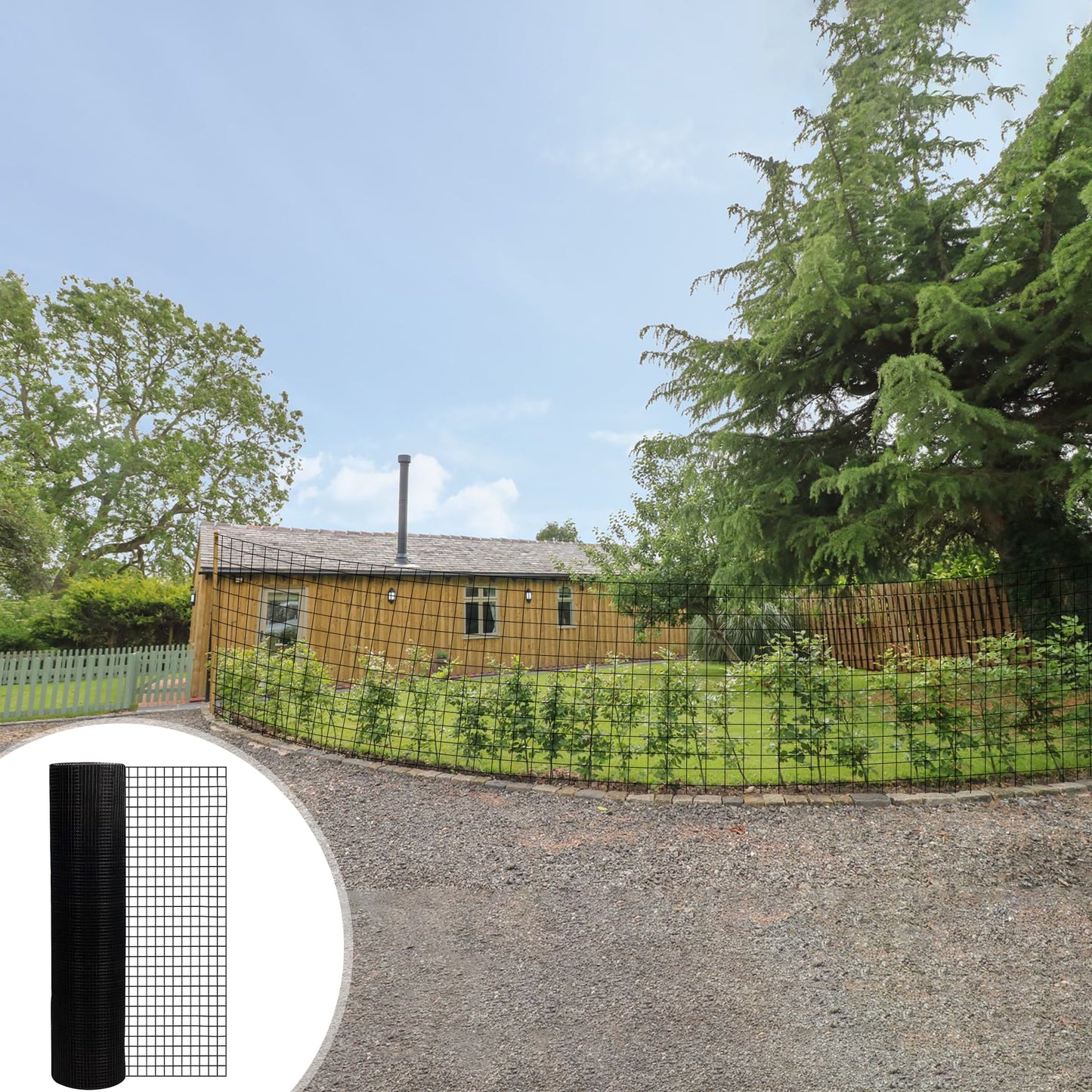 Maocao Hoom 50-ft x 19-Gauge Black Metal Welded Wire Rolled Fencing with Mesh Size 1/2-in x 1/2-in