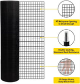 Maocao Hoom 50-ft x 19-Gauge Black Metal Welded Wire Rolled Fencing with Mesh Size 1/2-in x 1/2-in