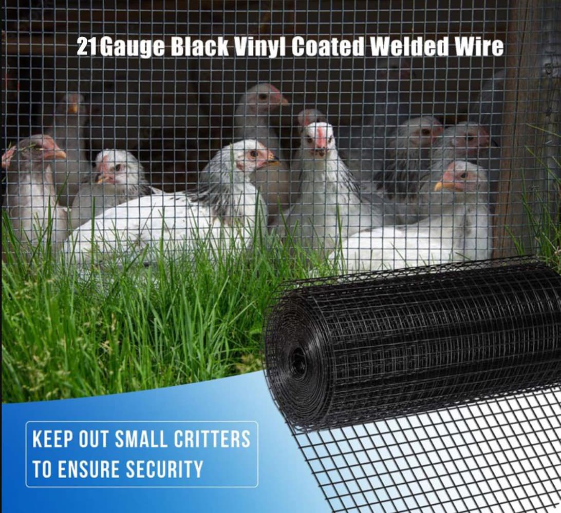 Maocao Hoom 50-ft x 19-Gauge Black Metal Welded Wire Rolled Fencing with Mesh Size 1/2-in x 1/2-in