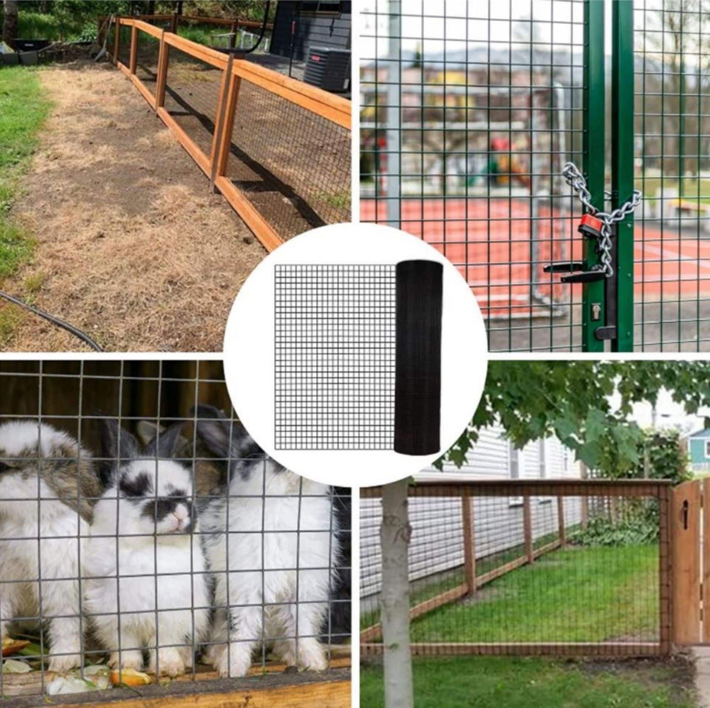Maocao Hoom 50-ft x 19-Gauge Black Metal Welded Wire Rolled Fencing with Mesh Size 1/2-in x 1/2-in