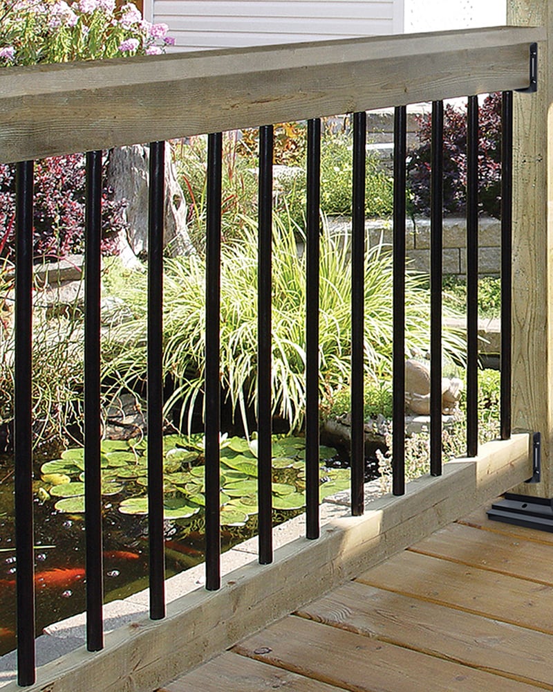Nuvo Iron 3/4-in x 32-in Black Powder Coated Galvanized Steel Round Deck Baluster