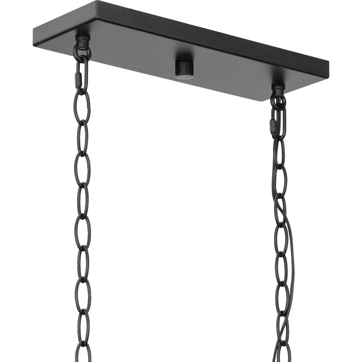 Progress Lighting McColl 6-Light Matte Black Transitional Linear Large Hanging Kitchen Island Light