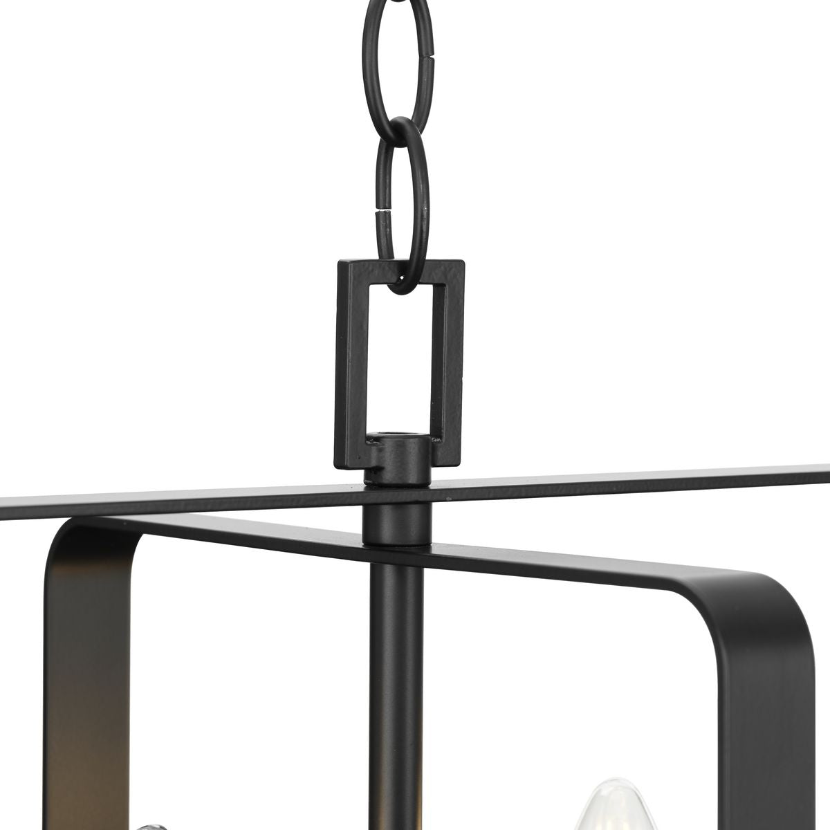 Progress Lighting McColl 6-Light Matte Black Transitional Linear Large Hanging Kitchen Island Light