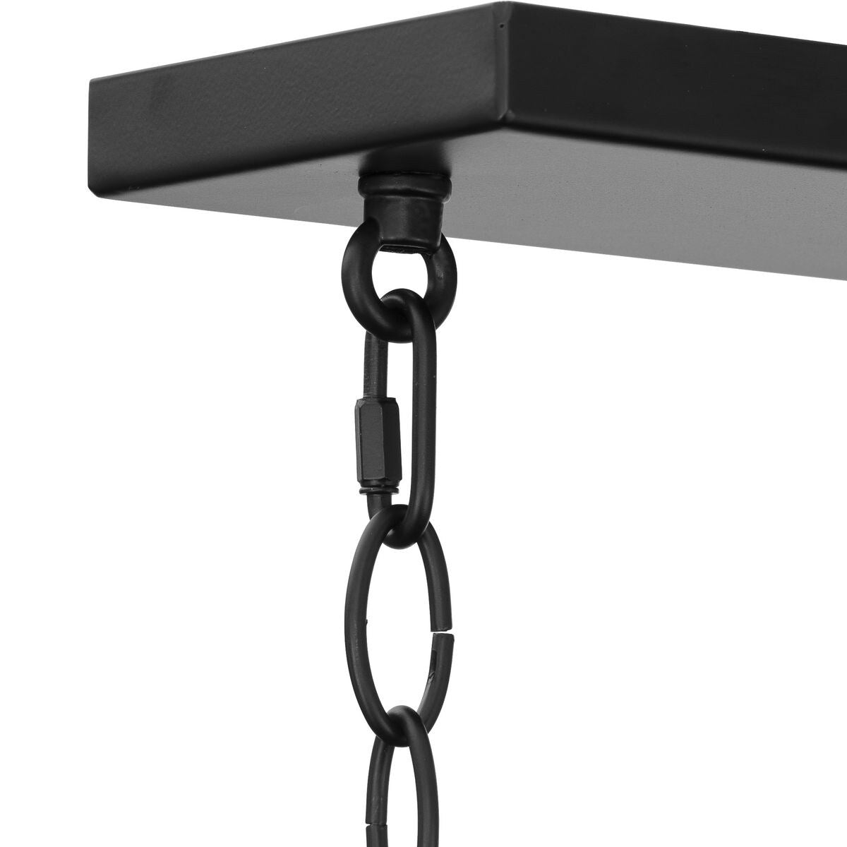 Progress Lighting McColl 6-Light Matte Black Transitional Linear Large Hanging Kitchen Island Light