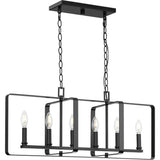 Progress Lighting McColl 6-Light Matte Black Transitional Linear Large Hanging Kitchen Island Light