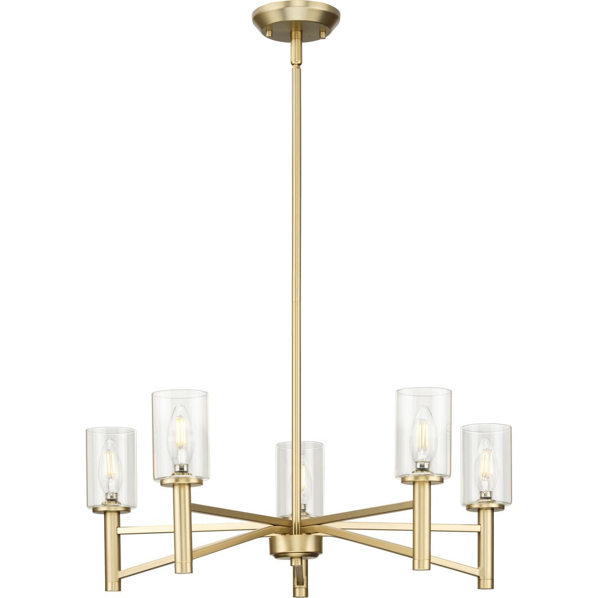 Progress Lighting Roxobel 5-Light Brushed Gold Modern/Contemporary Chandelier
