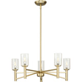 Progress Lighting Roxobel 5-Light Brushed Gold Modern/Contemporary Chandelier
