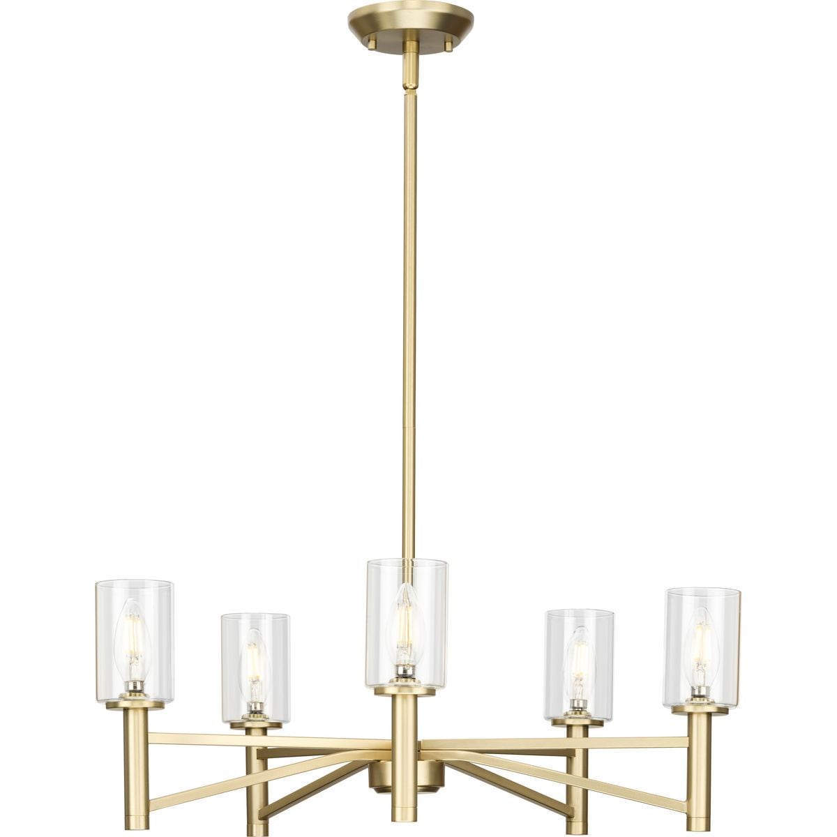 Progress Lighting Roxobel 5-Light Brushed Gold Modern/Contemporary Chandelier