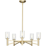 Progress Lighting Roxobel 5-Light Brushed Gold Modern/Contemporary Chandelier