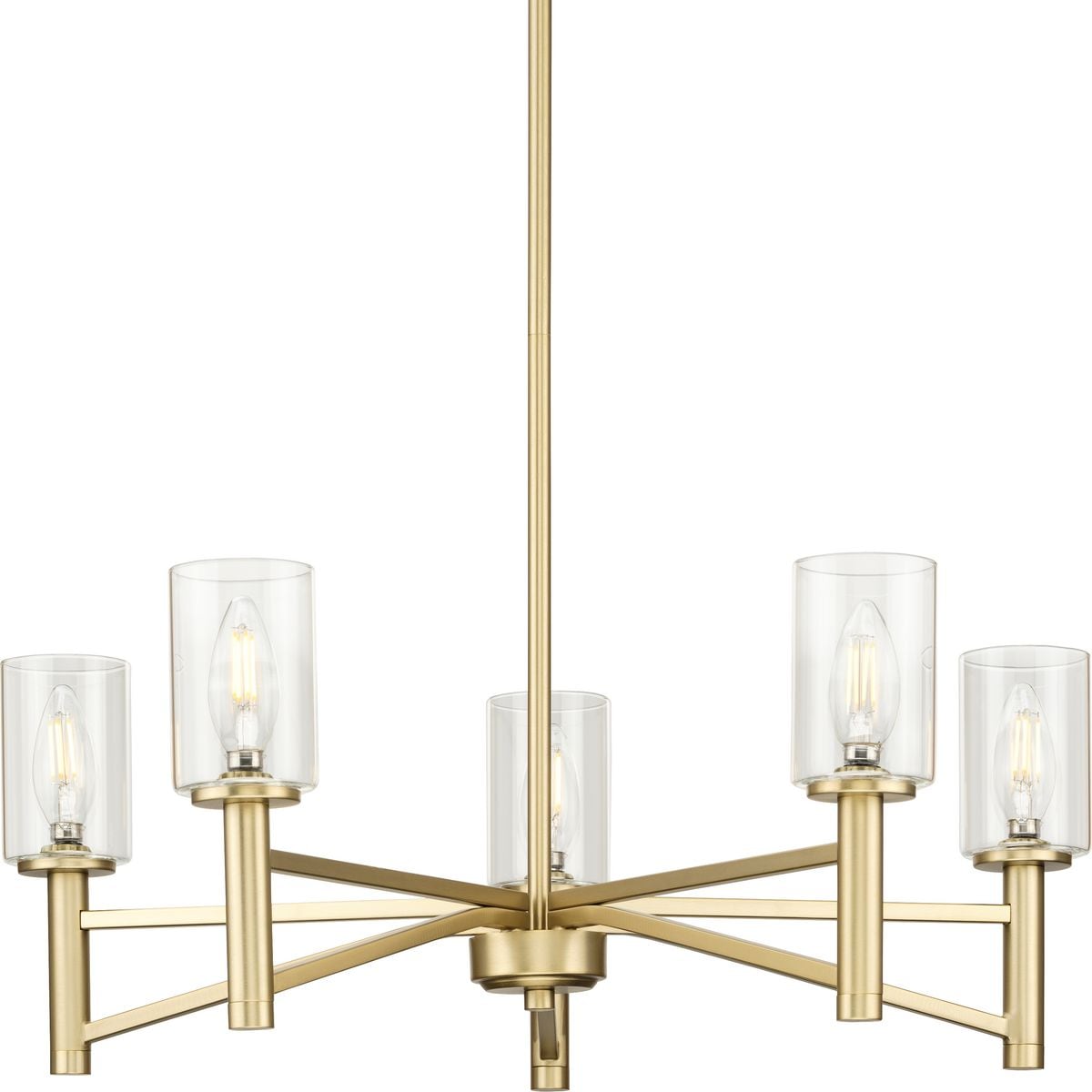 Progress Lighting Roxobel 5-Light Brushed Gold Modern/Contemporary Chandelier