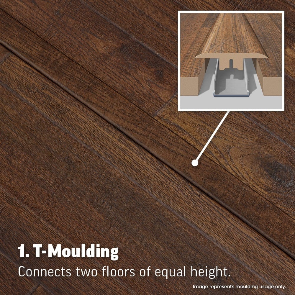 SimpleSolutions 2.37-in x 78.7-in MDF 4-in-1 Floor Moulding - Honey