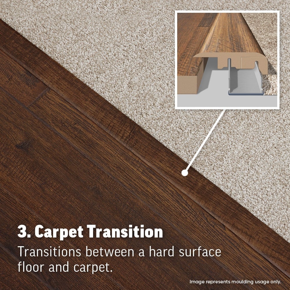 SimpleSolutions 2.37-in x 78.7-in Harrison Hickory or Marvino Hickory MDF 4-in-1 Floor Moulding