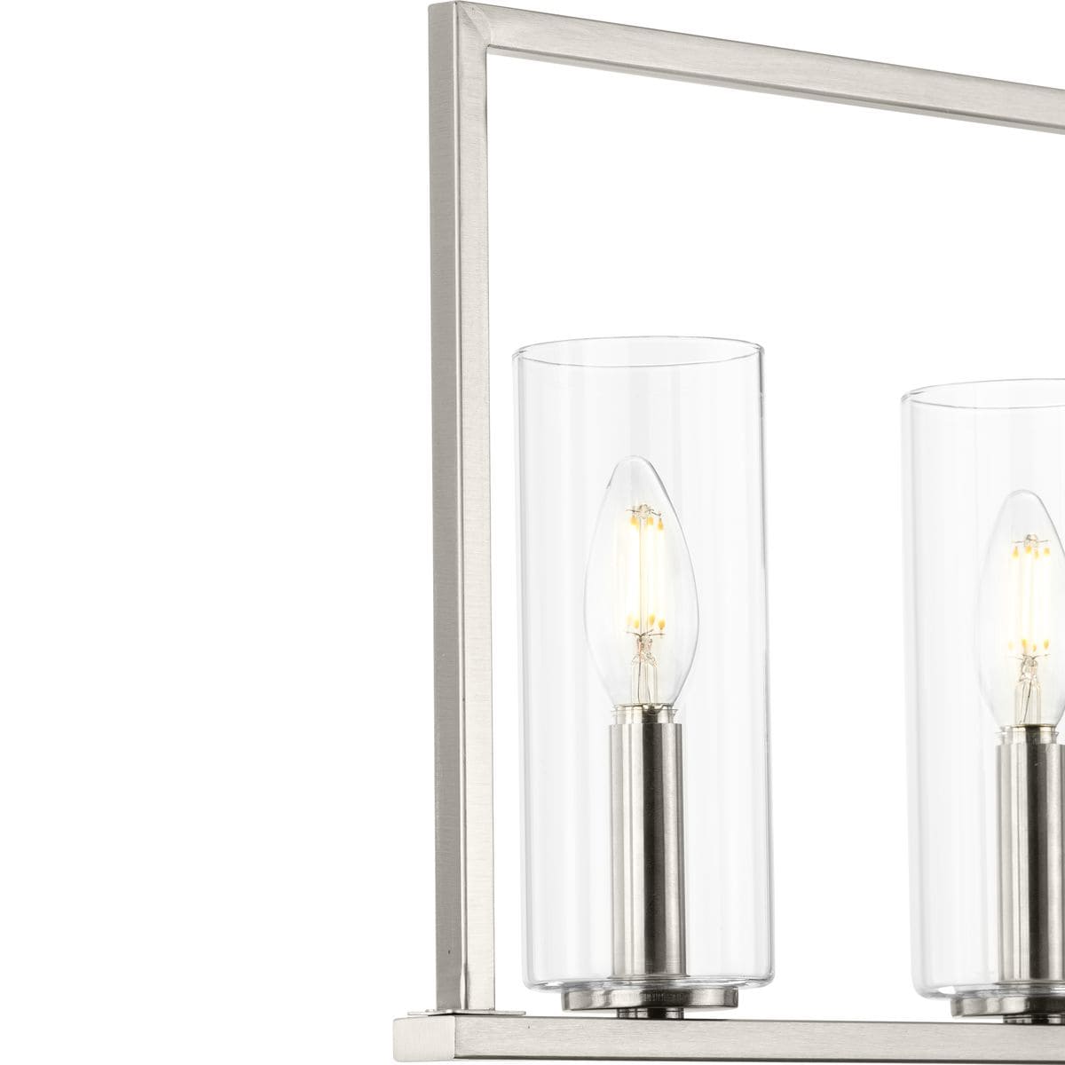 Progress Lighting Glennaire 6-Light Brushed Nickel Modern/Contemporary Clear Glass Linear Large Hanging Kitchen Island Light