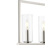 Progress Lighting Glennaire 6-Light Brushed Nickel Modern/Contemporary Clear Glass Linear Large Hanging Kitchen Island Light