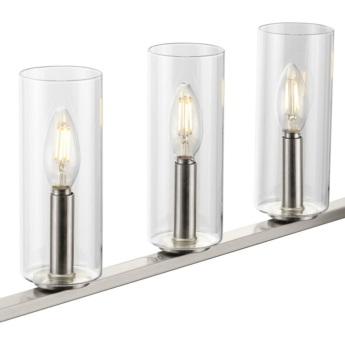 Progress Lighting Glennaire 6-Light Brushed Nickel Modern/Contemporary Clear Glass Linear Large Hanging Kitchen Island Light