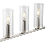 Progress Lighting Glennaire 6-Light Brushed Nickel Modern/Contemporary Clear Glass Linear Large Hanging Kitchen Island Light