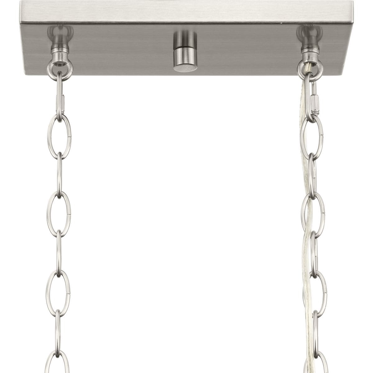 Progress Lighting Glennaire 6-Light Brushed Nickel Modern/Contemporary Clear Glass Linear Large Hanging Kitchen Island Light