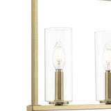 Progress Lighting Glennaire 6-Light Brushed Gold Modern/Contemporary Clear Glass Linear Large Hanging Kitchen Island Light