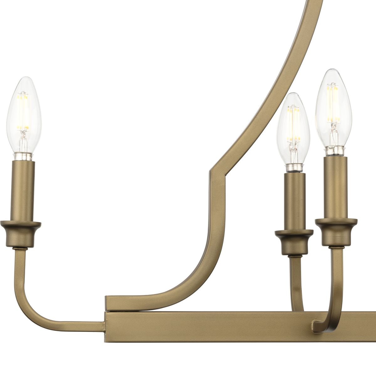Progress Lighting Myerly 6-Light Weathered Brass Modern/Contemporary Linear Large Hanging Kitchen Island Light