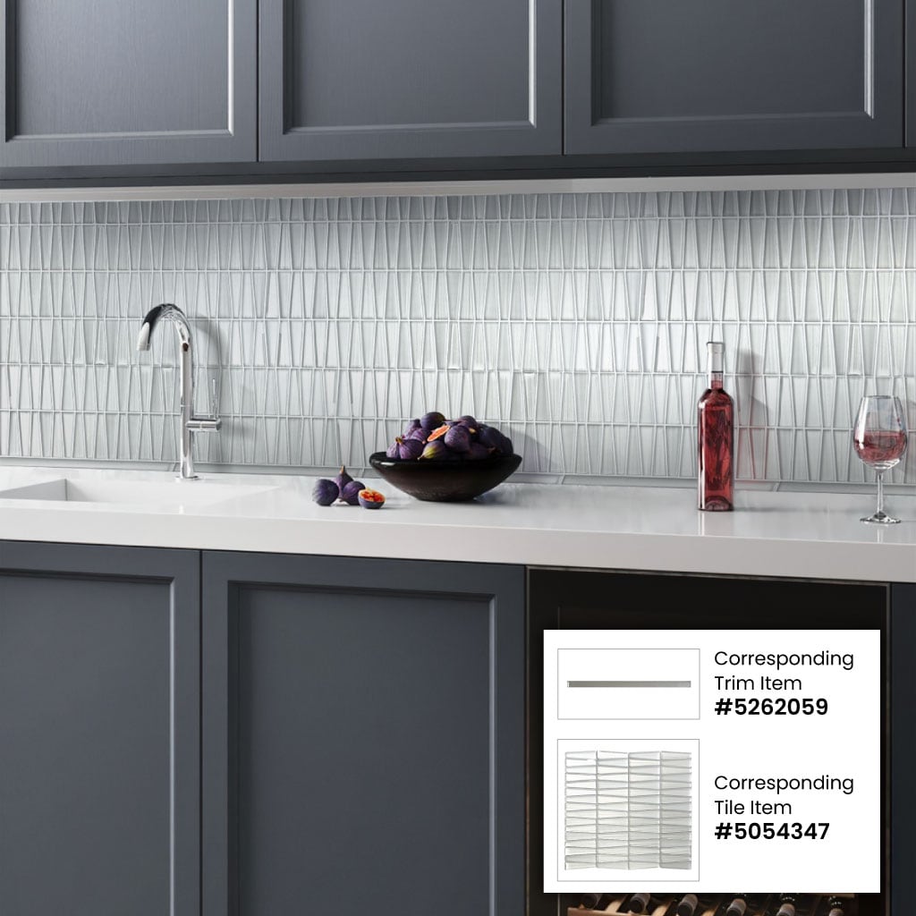 Apollo Tile Glacier Pearl White 12-in x 13-in Polished Glass Linear Floor and Wall Tile (5.38-sq. ft/ Carton)
