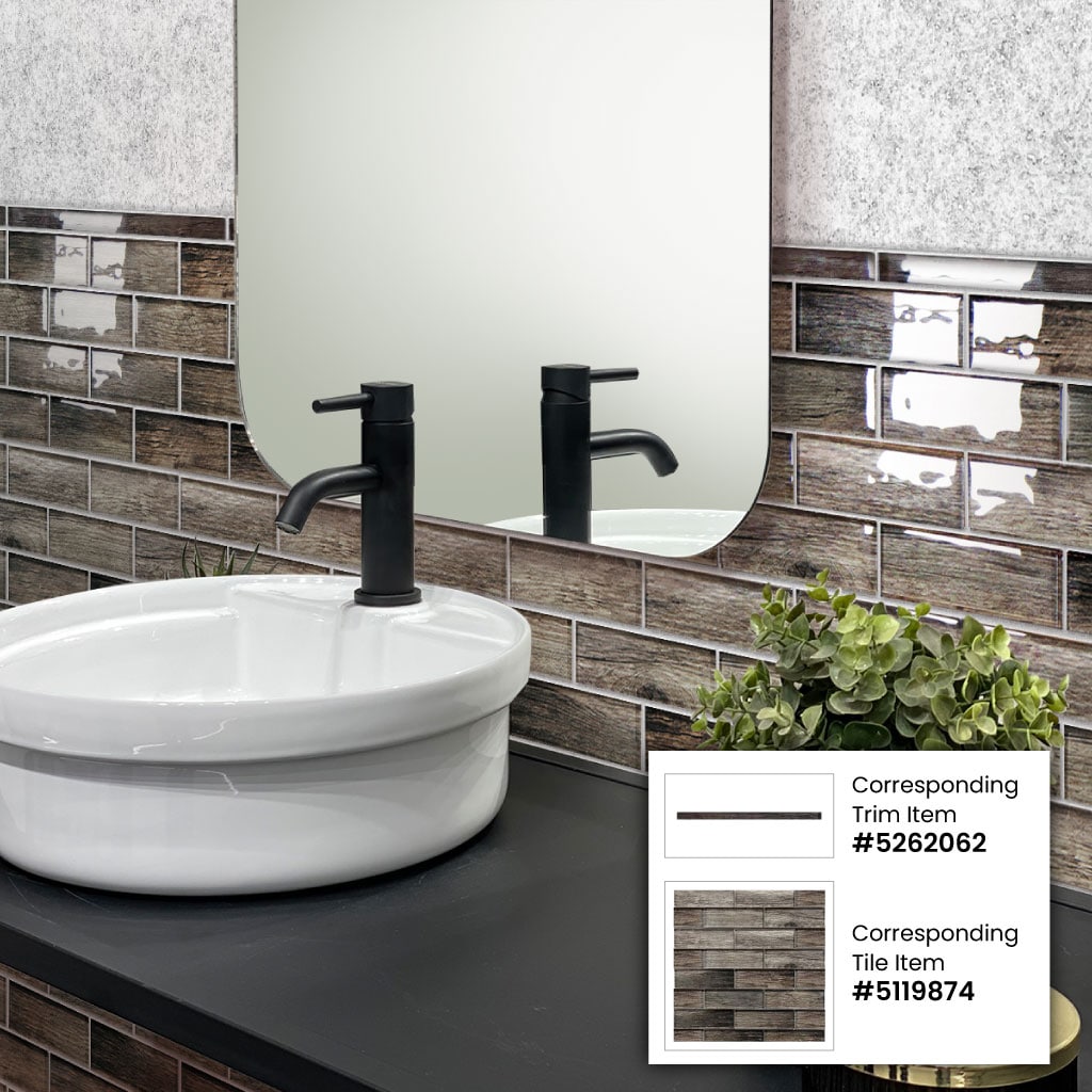 Apollo Tile 10-Pack Brown 1/2-in x 12-in Glass Pencil Tile (0.5-sq. ft/ Carton)