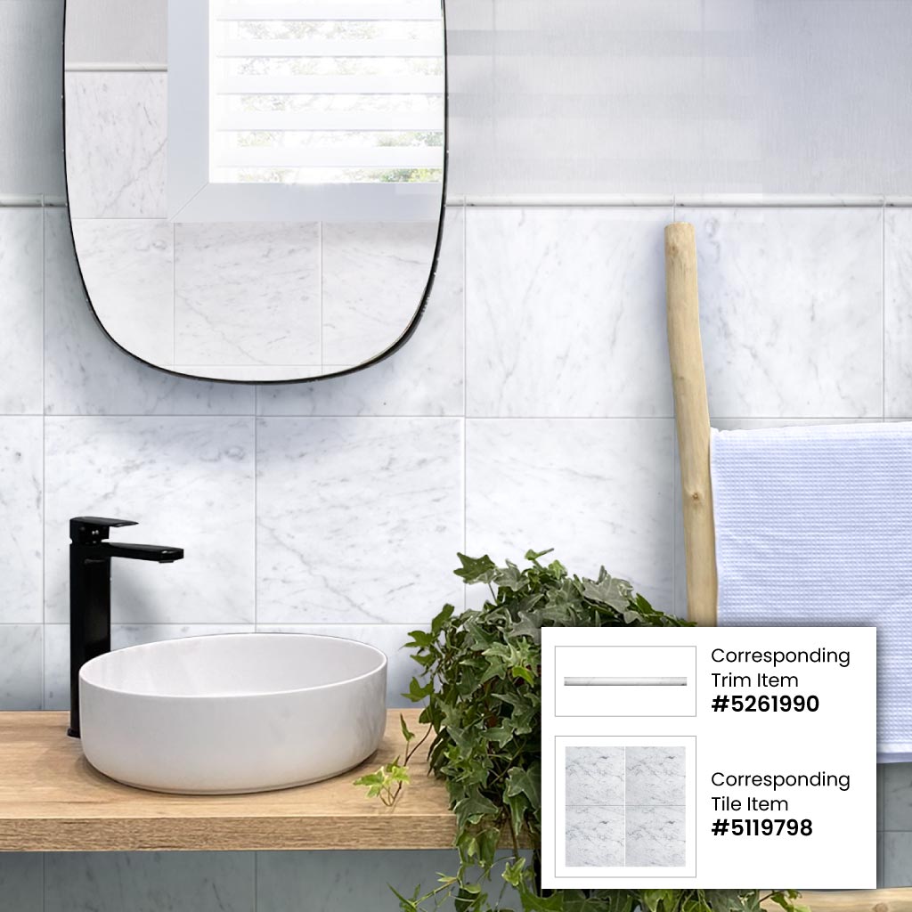 Apollo Tile Duchess White 12-in x 12-in Polished Natural Stone Marble Look Floor and Wall Tile (10-sq. ft/ Carton)