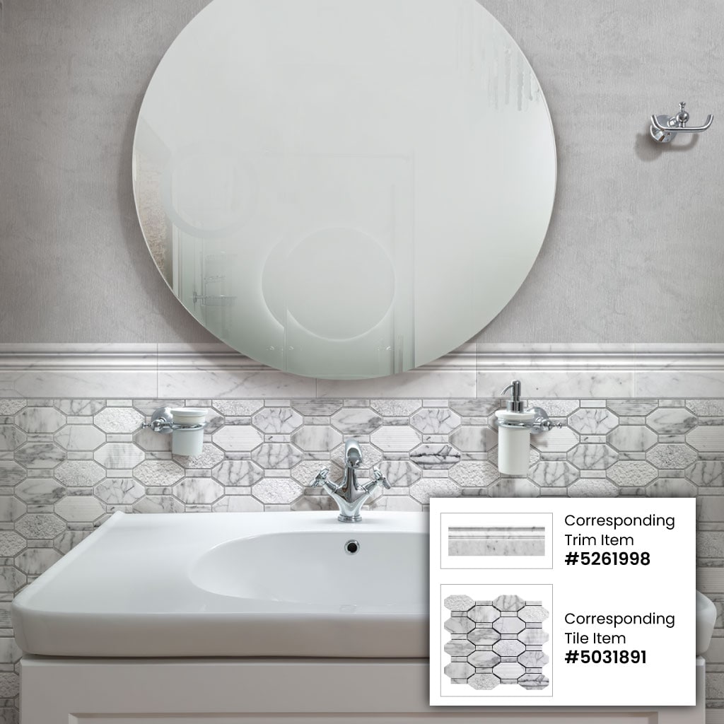 Apollo Tile 10-Pack White 4-in x 12-in Marble Baseboard Tile (3.33-sq. ft/ Carton)