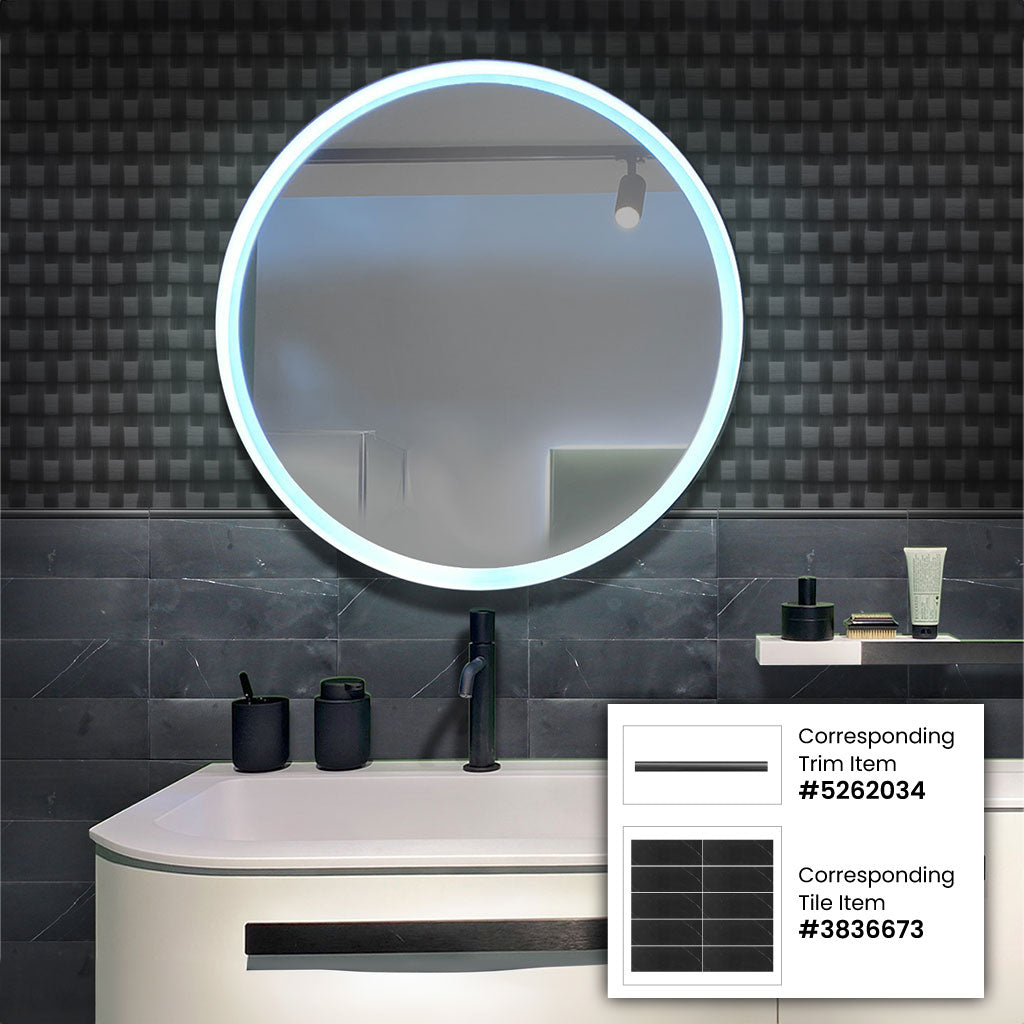 Apollo Tile 10-Pack Light Black 1/2-in x 12-in Marble Pencil Tile (0.5-sq. ft/ Carton)