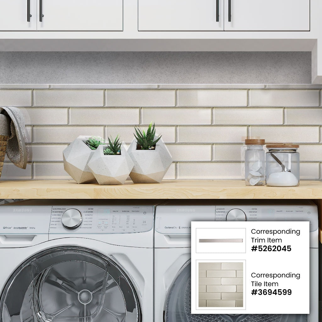 Apollo Tile 10-Pack Beige 1/2-in x 12-in Glass Pencil Tile (0.5-sq. ft/ Carton)