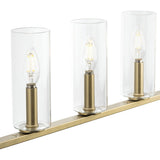 Progress Lighting Glennaire 6-Light Brushed Gold Modern/Contemporary Clear Glass Linear Large Hanging Kitchen Island Light