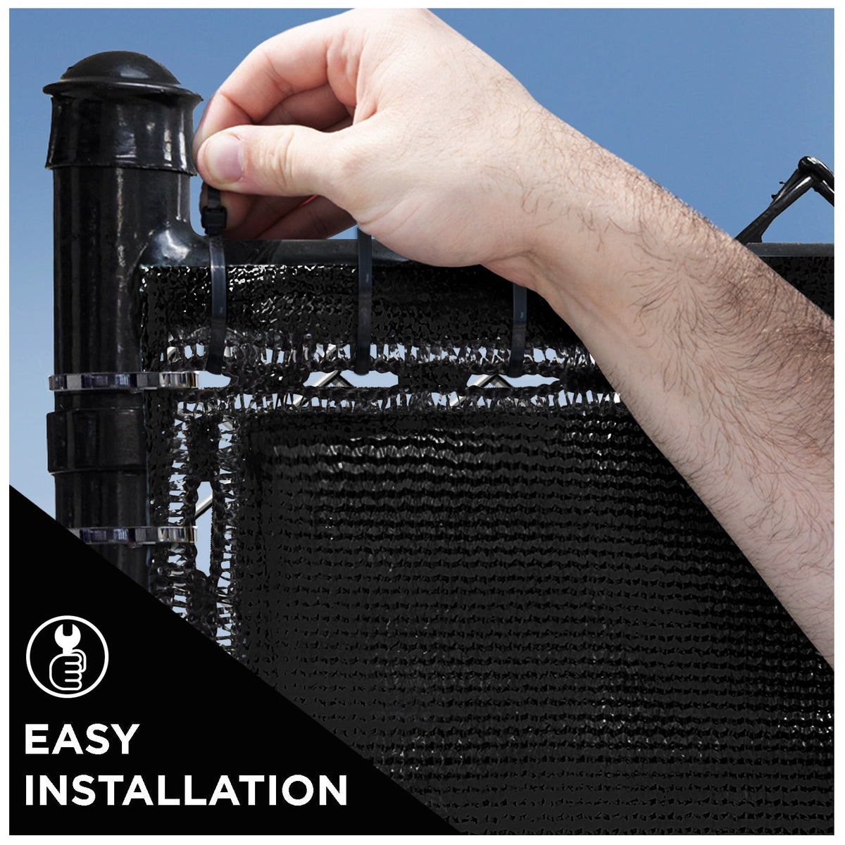 BOEN 6-ft H x 50-ft W Black Polyethelene Chain Link Fence Screen