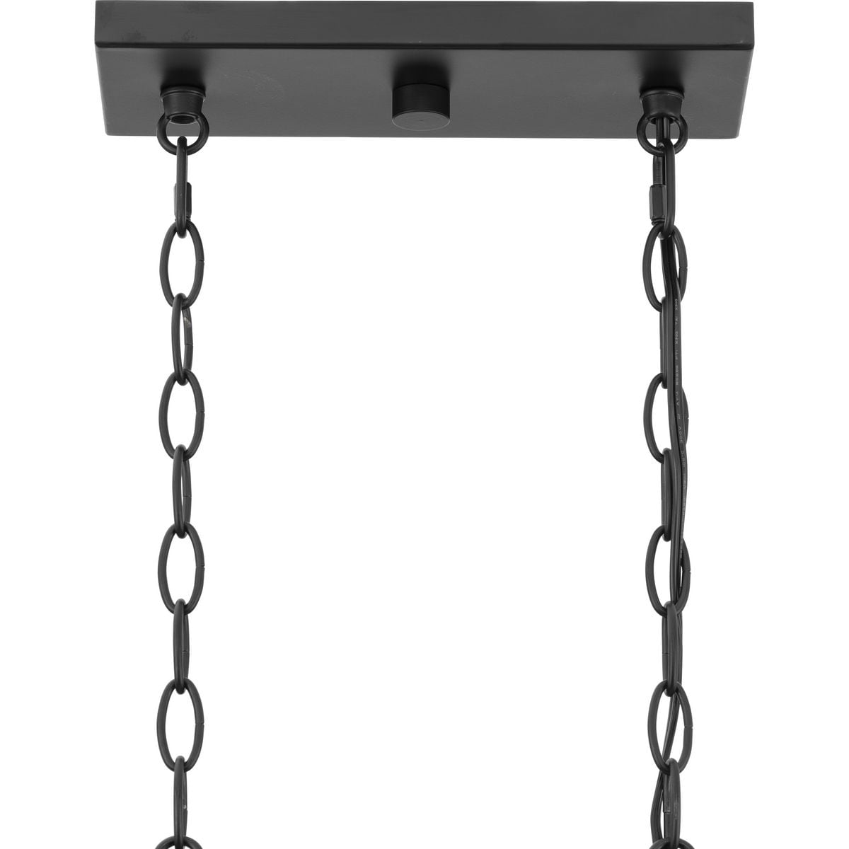Progress Lighting Morehouse 5-Light Matte Black Modern/Contemporary Seeded Glass Linear Large Hanging Kitchen Island Light