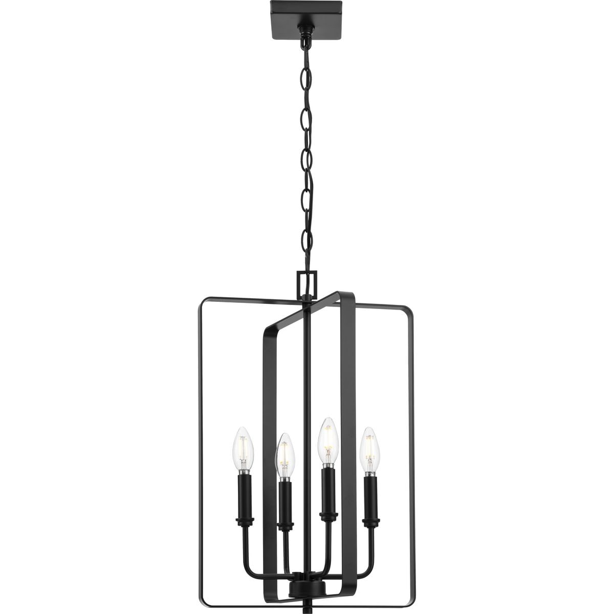 Progress Lighting McColl 4-Light Matte Black Transitional Chandelier