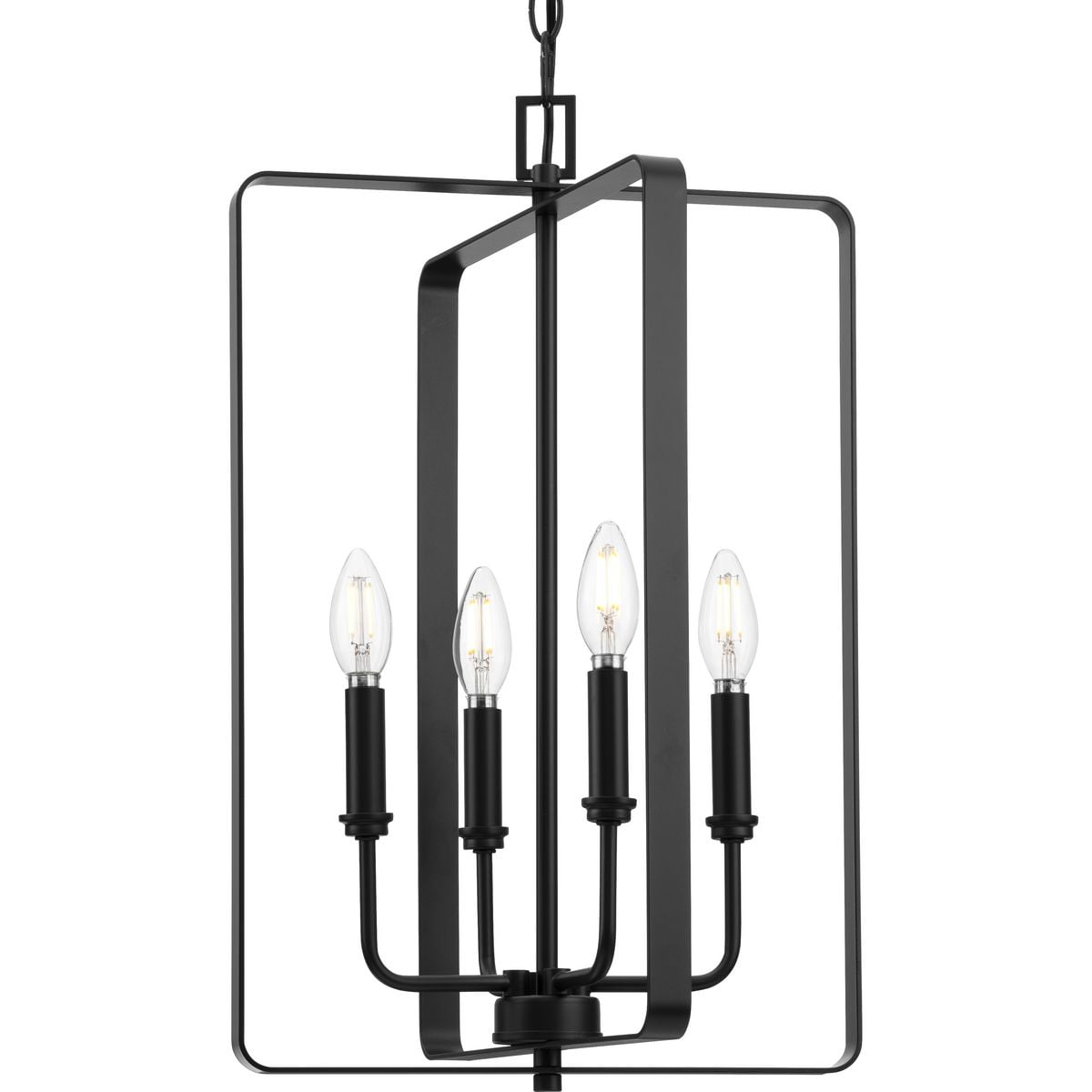 Progress Lighting McColl 4-Light Matte Black Transitional Chandelier