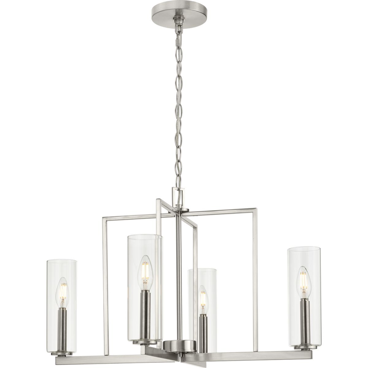 Progress Lighting Glennaire 4-Light Brushed Nickel Modern/Contemporary Chandelier