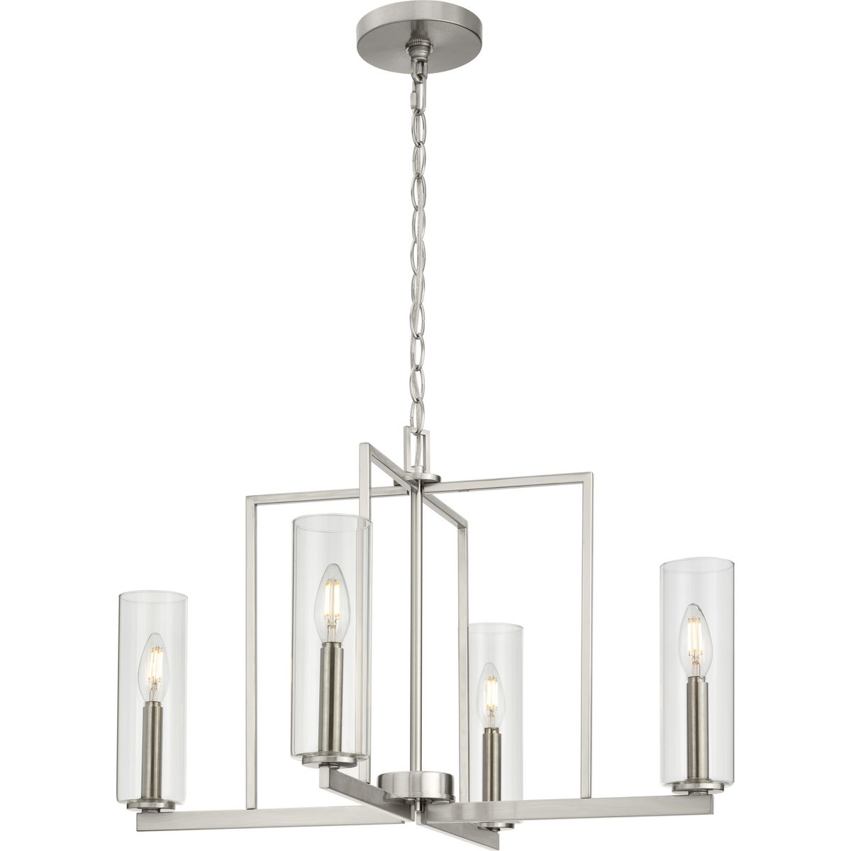 Progress Lighting Glennaire 4-Light Brushed Nickel Modern/Contemporary Chandelier